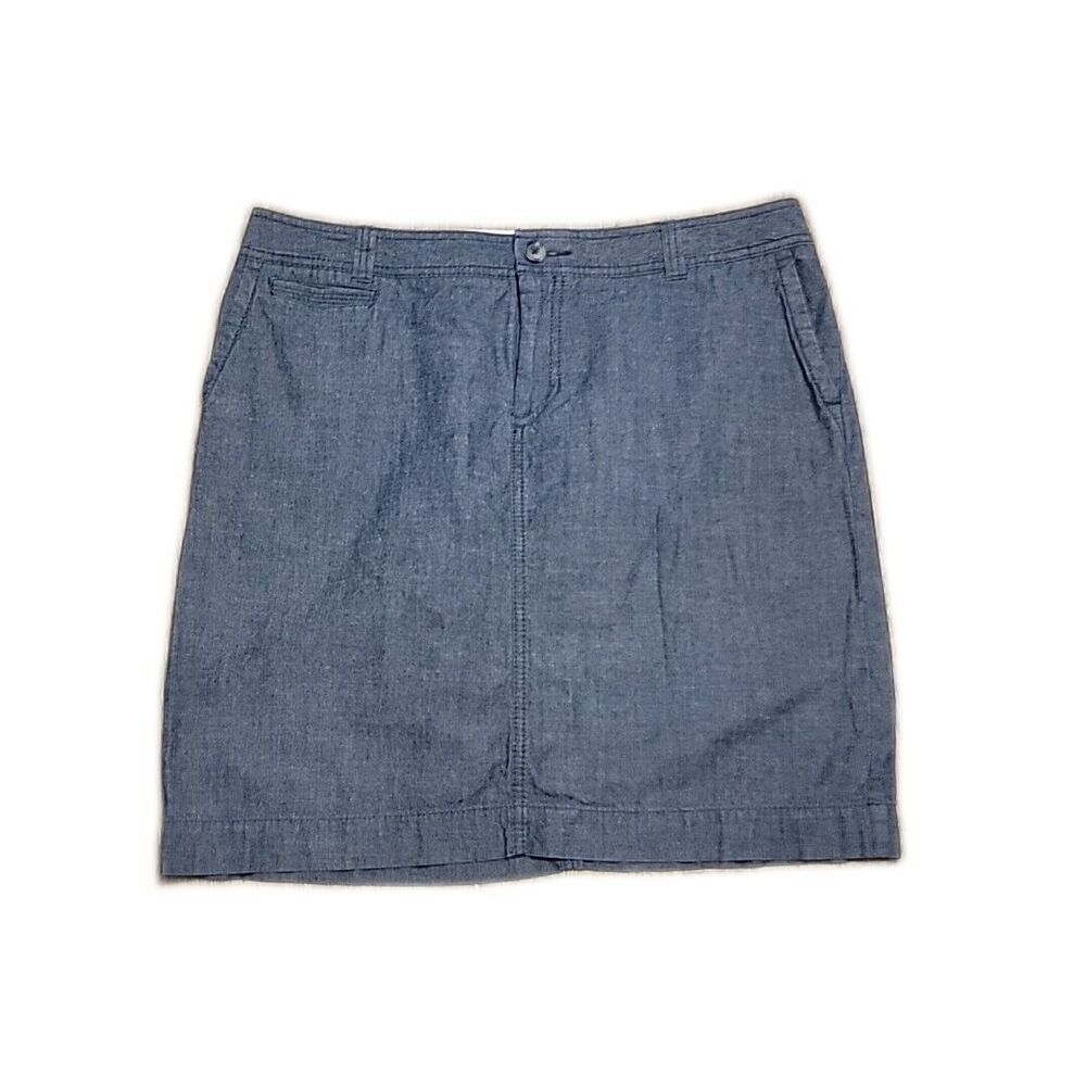 Dockers Denim Jean Skirt ~ Sz 14P ~ Knee Length ~ Blue